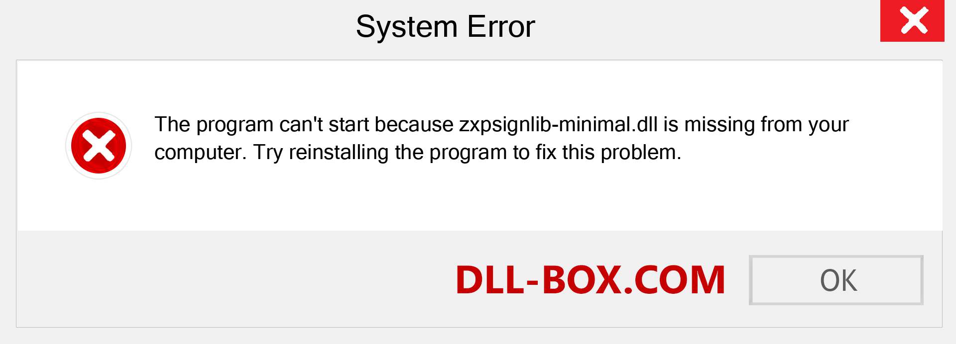  zxpsignlib-minimal.dll file is missing?. Download for Windows 7, 8, 10 - Fix  zxpsignlib-minimal dll Missing Error on Windows, photos, images